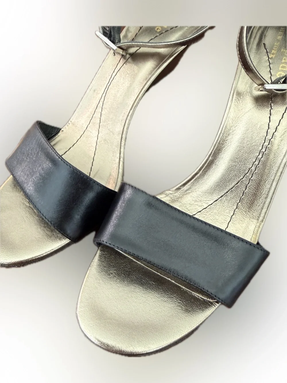 kate spade Black and Silver Ankle-Strap Open-Toe Heels - Picture 3 of 7